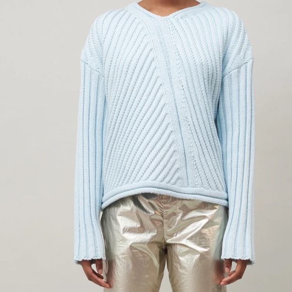 NOMIA Sweaters - Nomi Sky Blue V-Neck Sweater